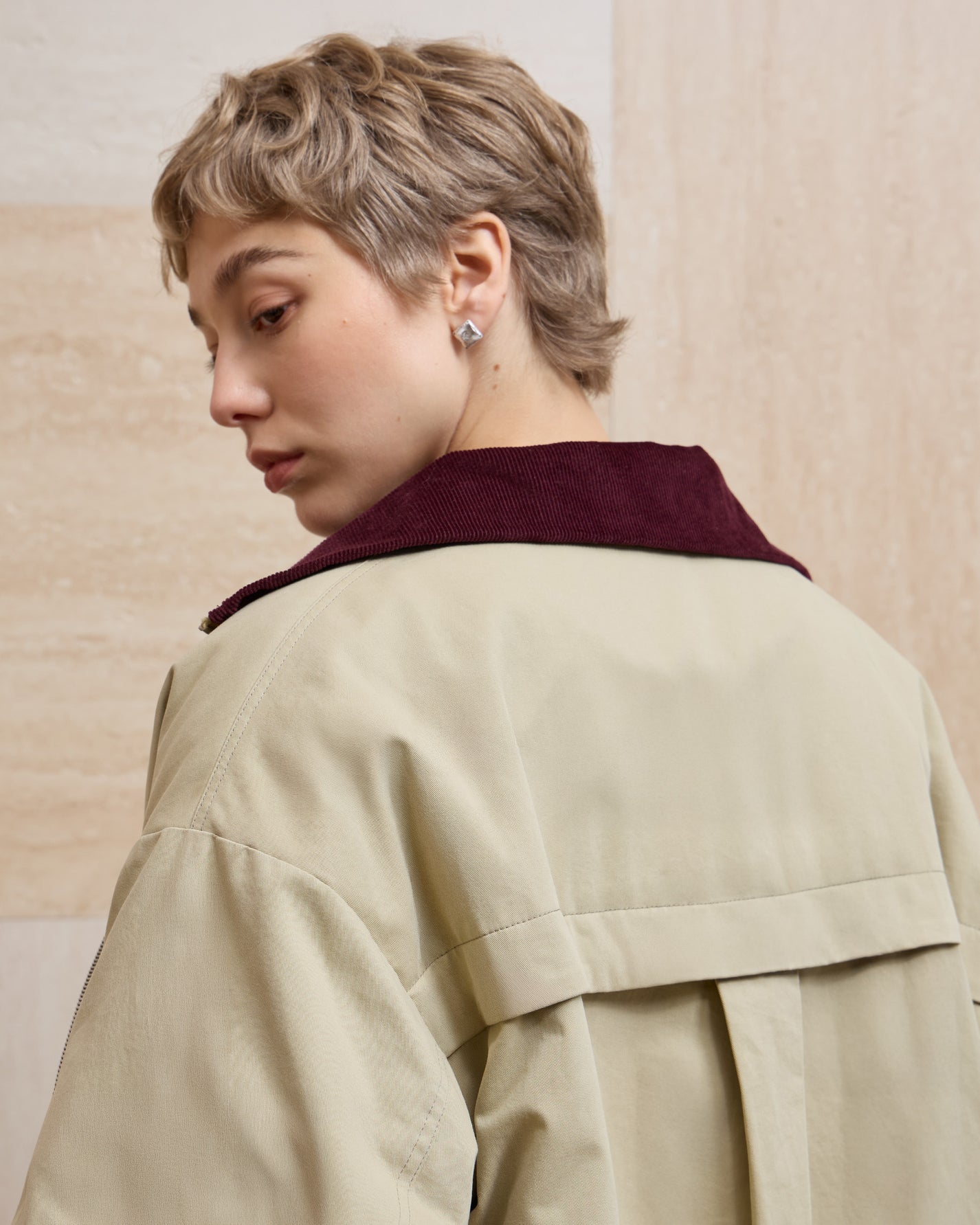 COLOR-BLOCKED PADDED WORK JACKET