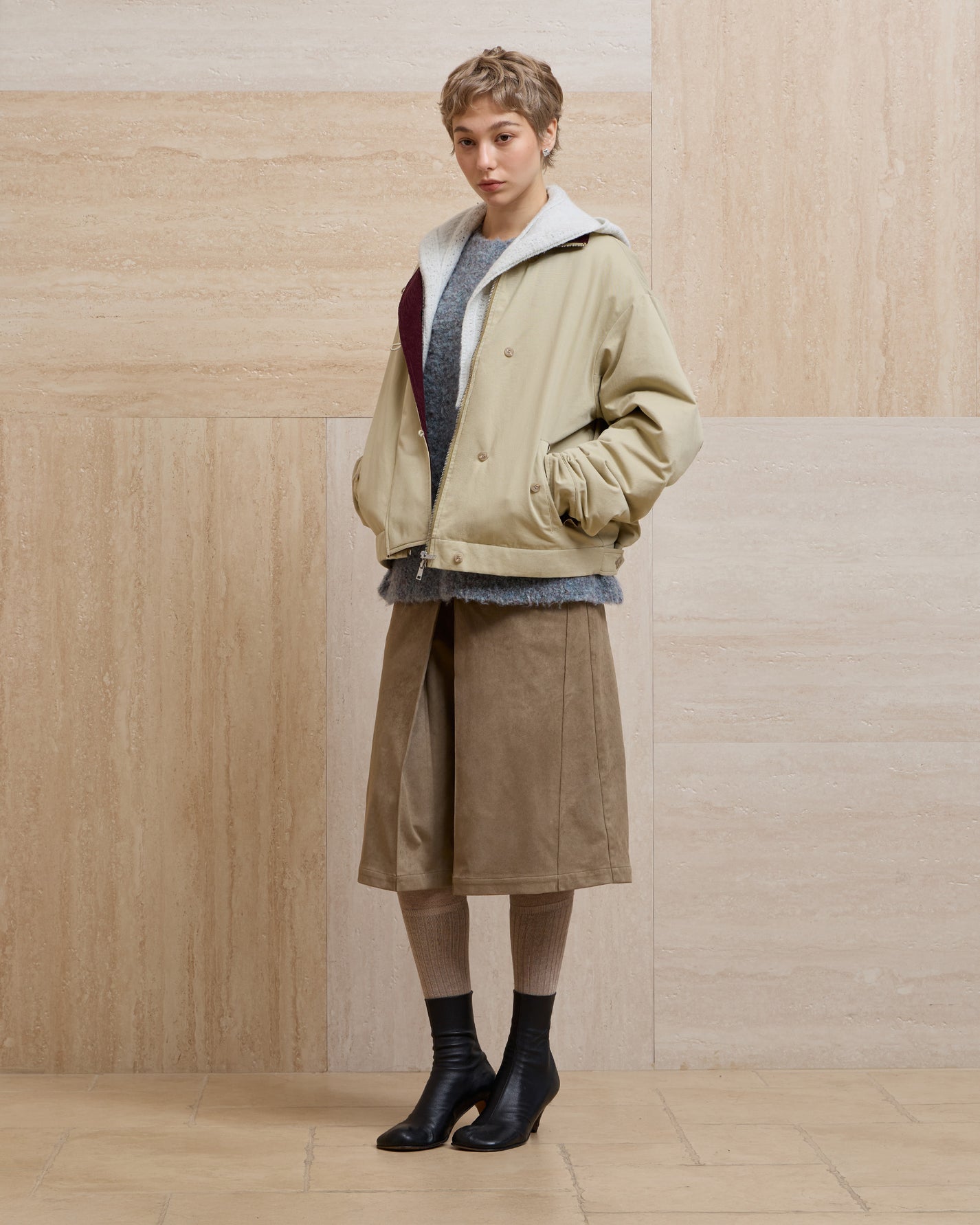 COLOR-BLOCKED PADDED WORK JACKET