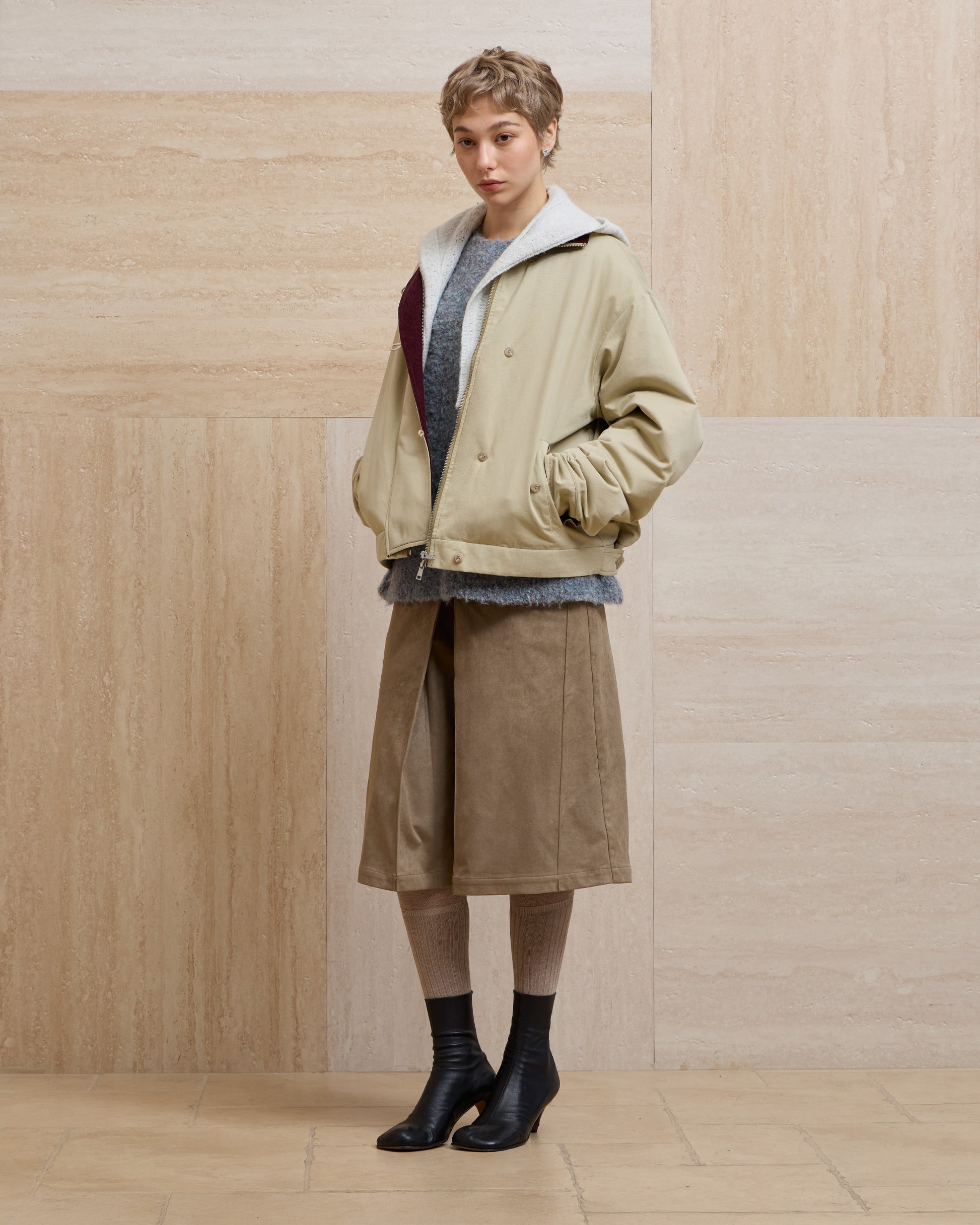 COLOR-BLOCKED PADDED WORK JACKET