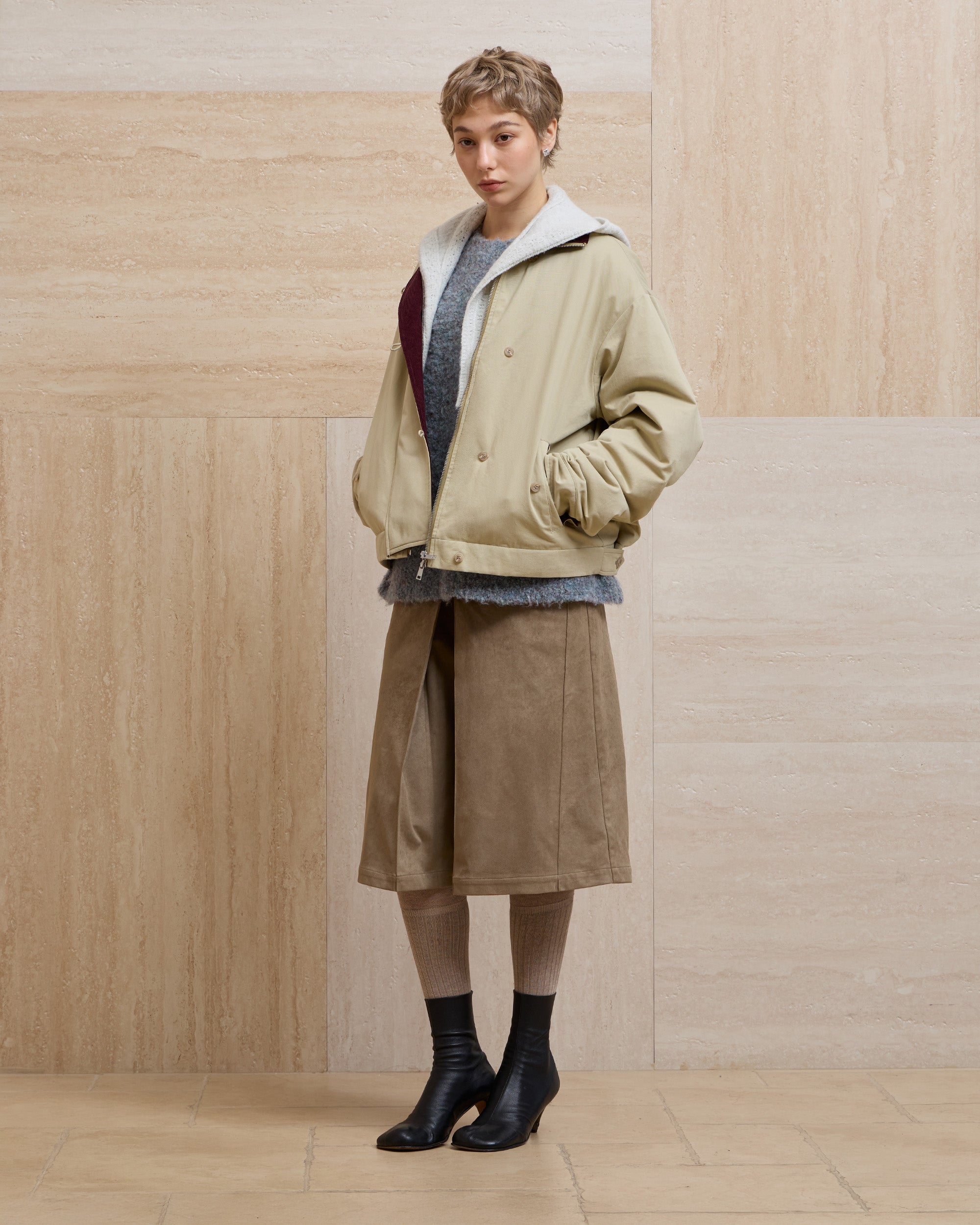 COLOR-BLOCKED PADDED WORK JACKET