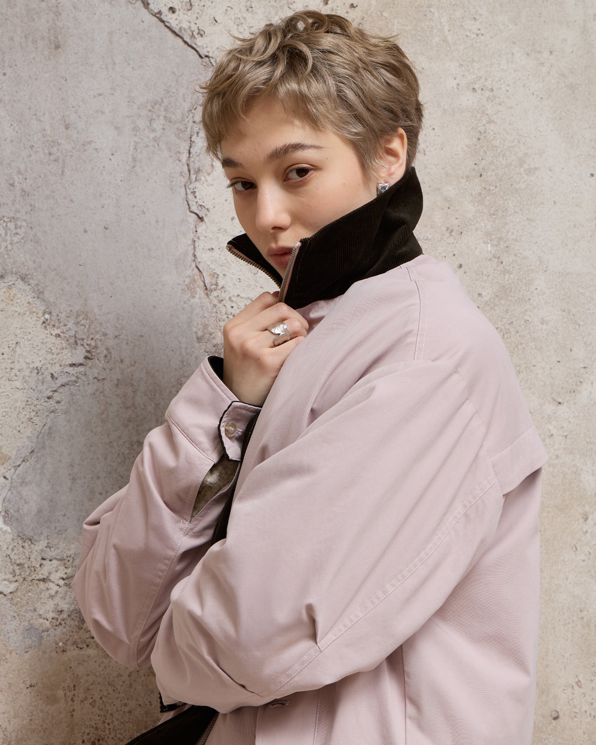 COLOR-BLOCKED PADDED WORK JACKET