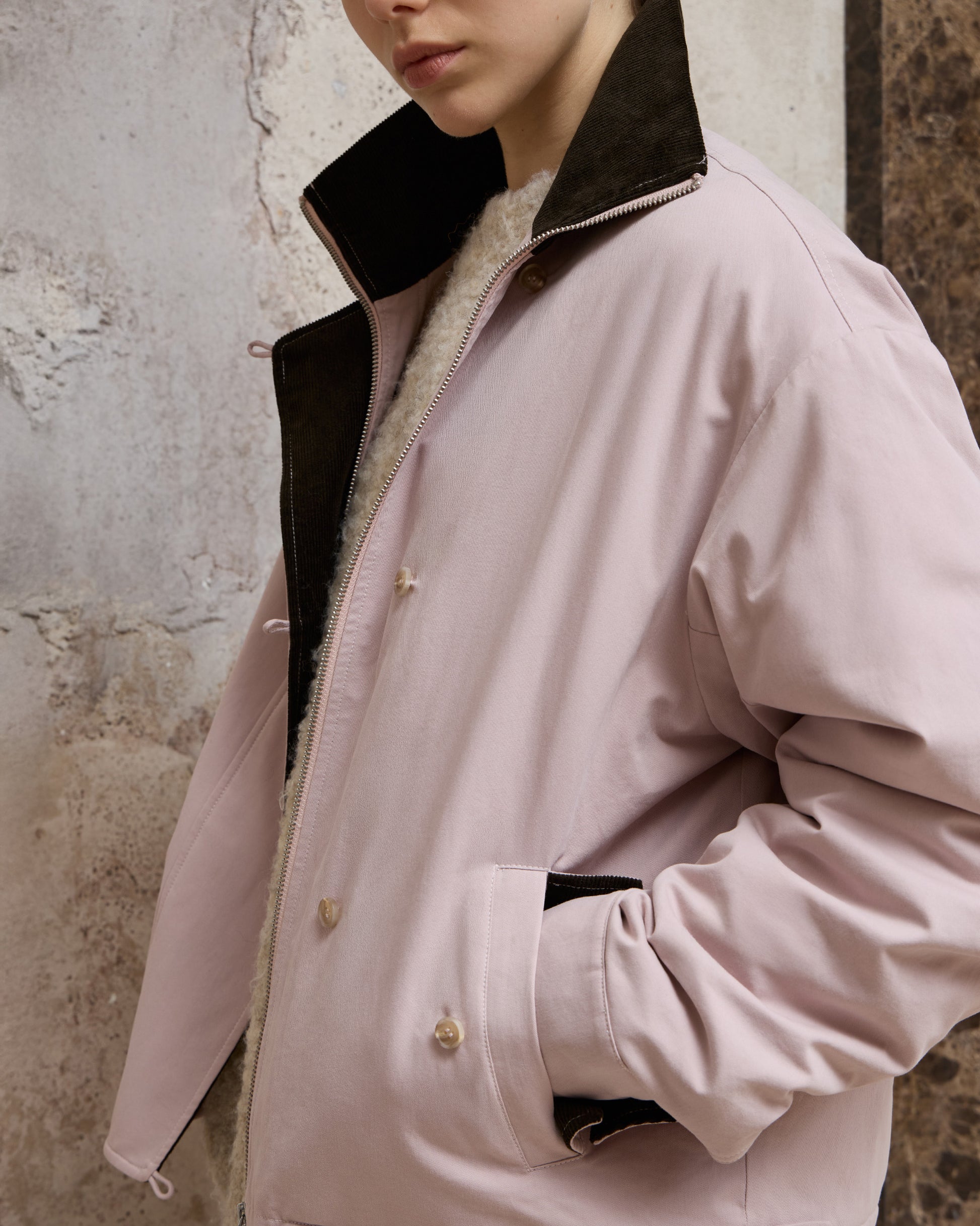 COLOR-BLOCKED PADDED WORK JACKET