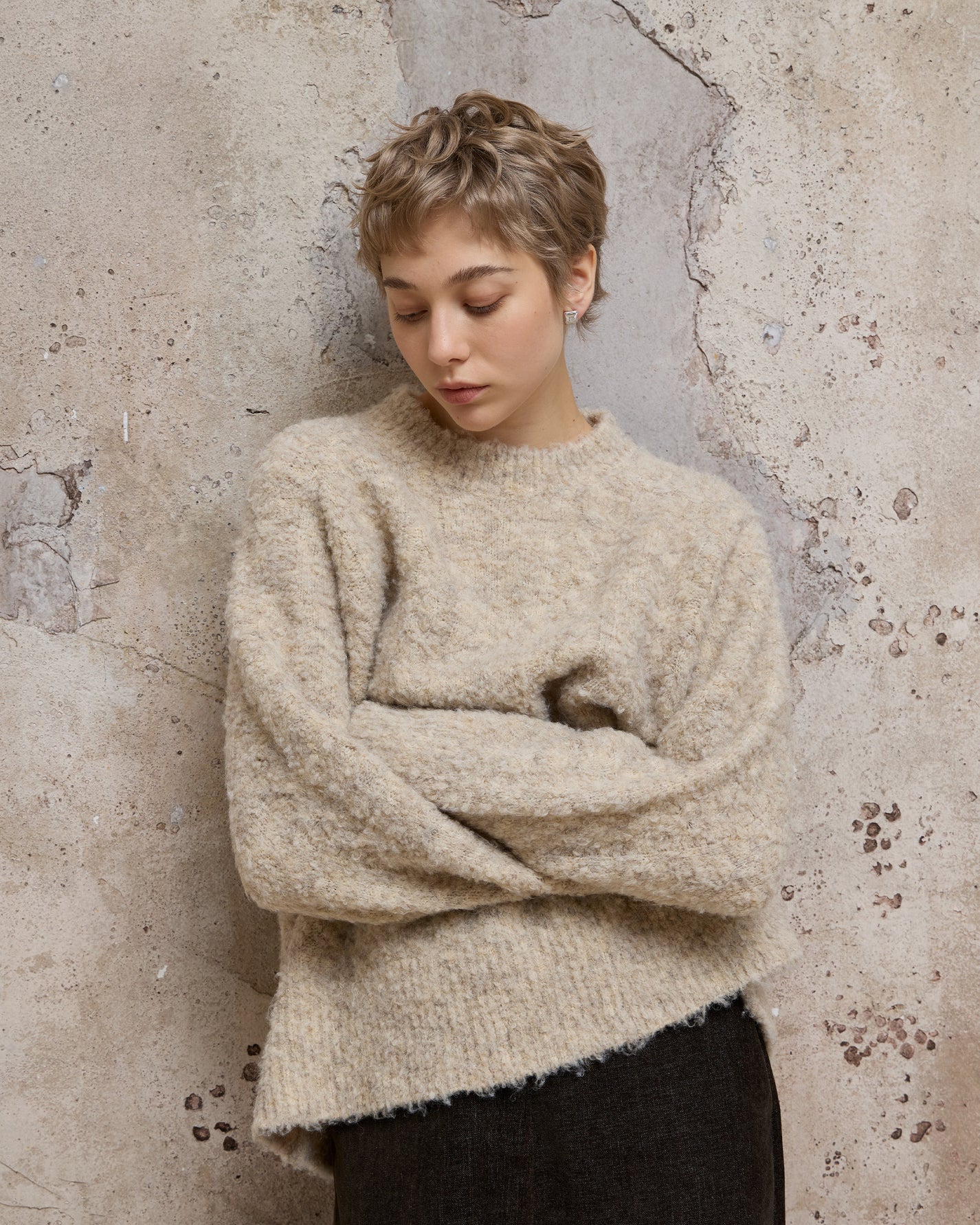 WOOL MARLED SWEATER