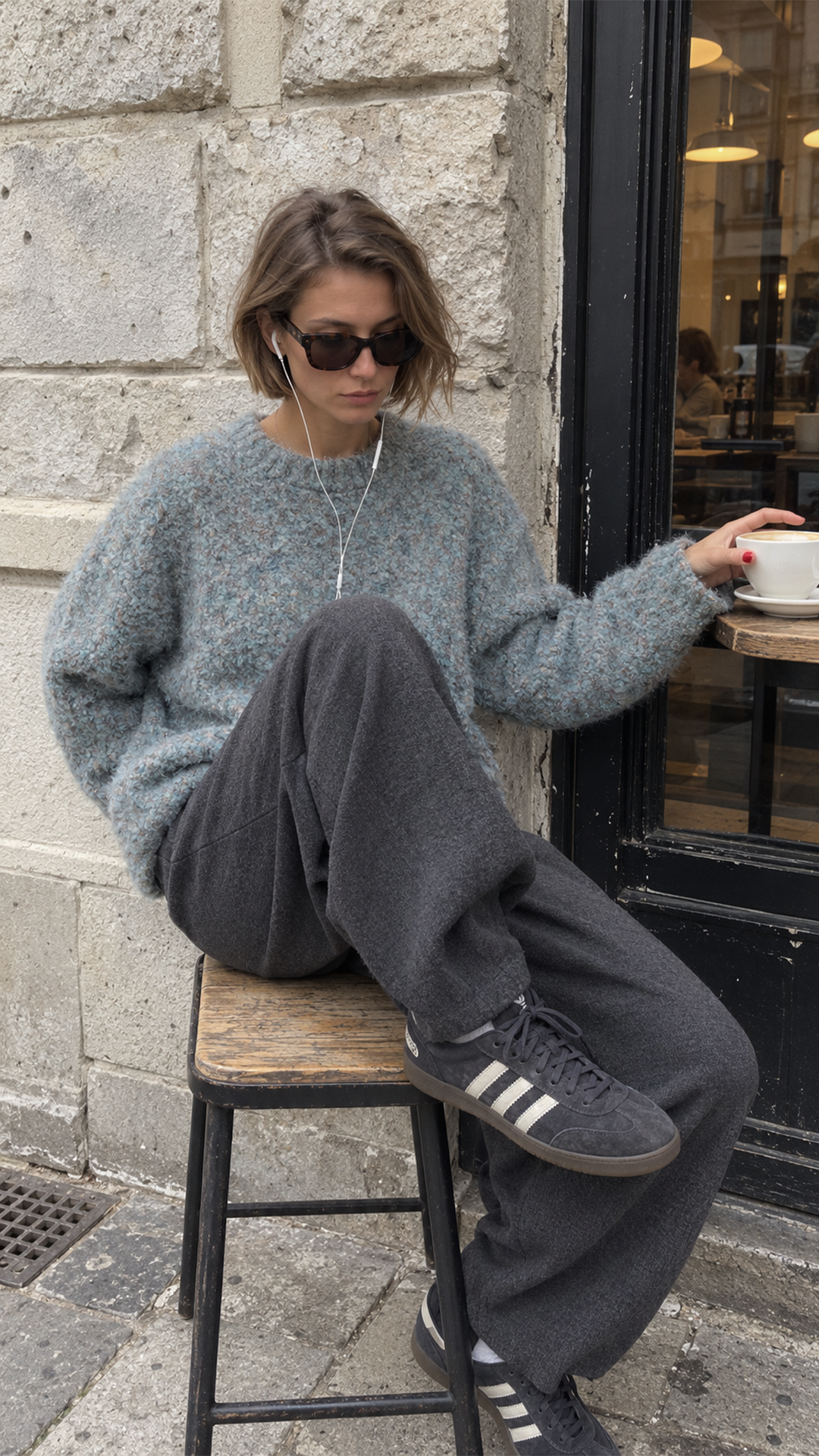 WOOL MARLED SWEATER