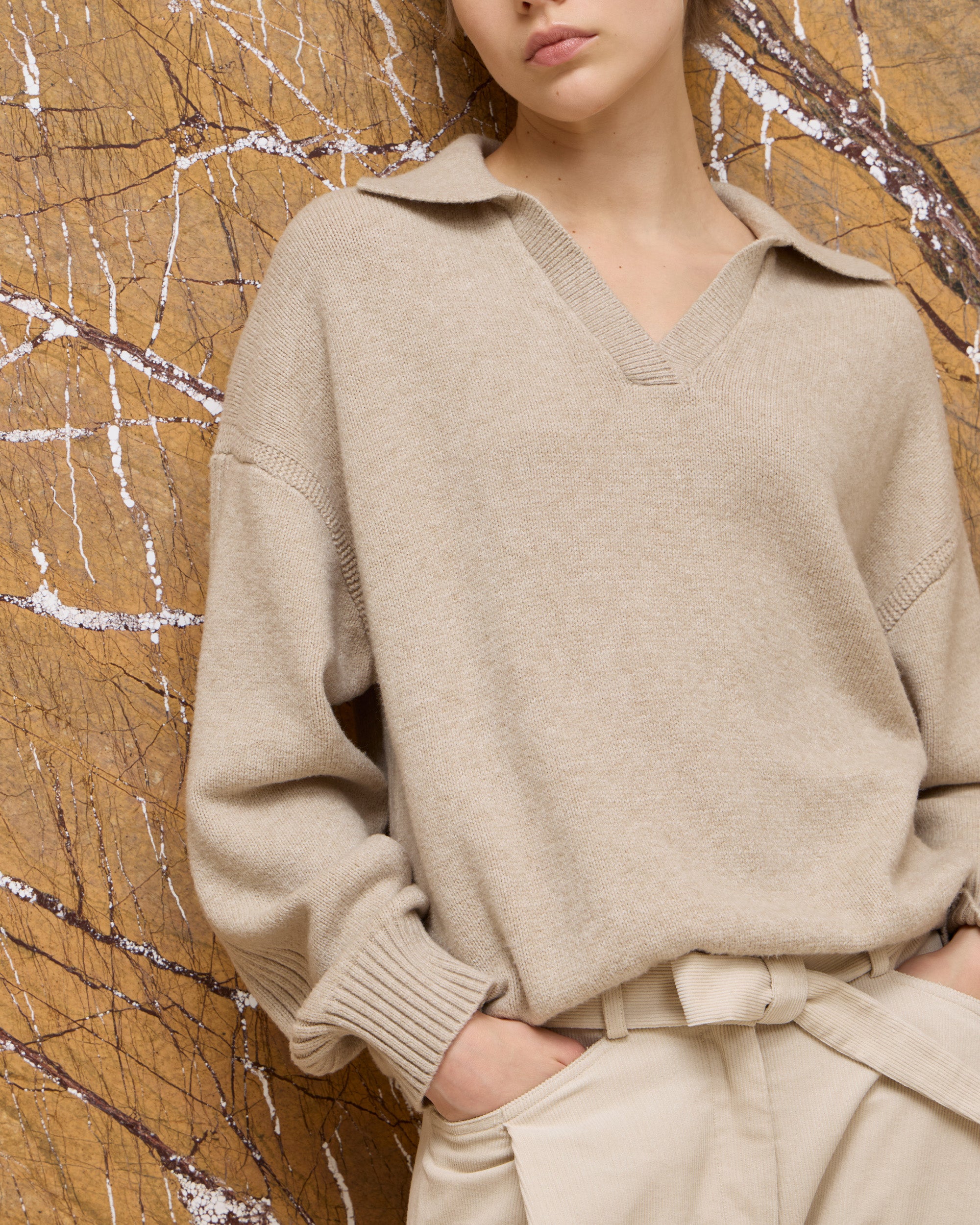 WOOL POLO CASUAL SWEATER