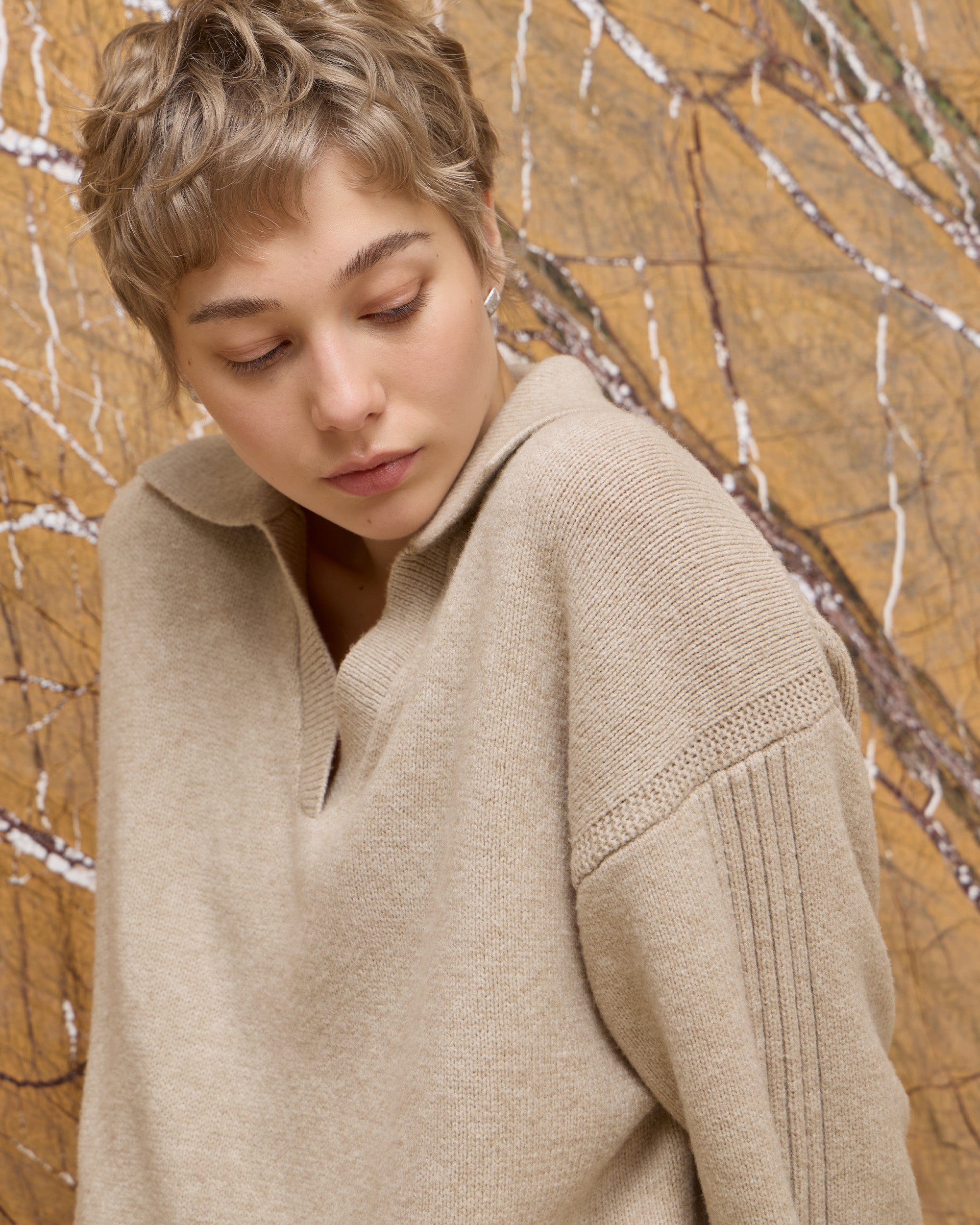 WOOL POLO CASUAL SWEATER