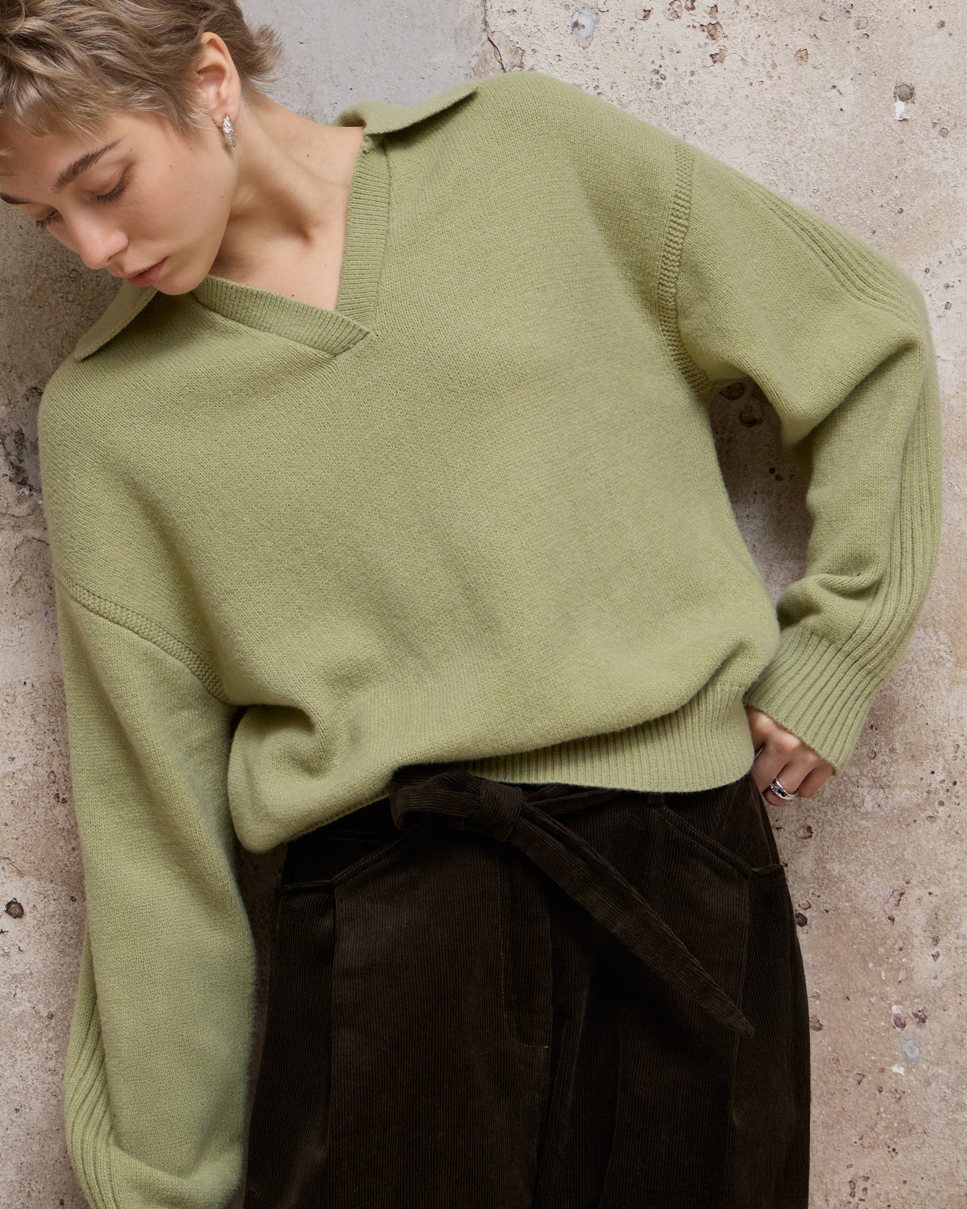 WOOL POLO CASUAL SWEATER