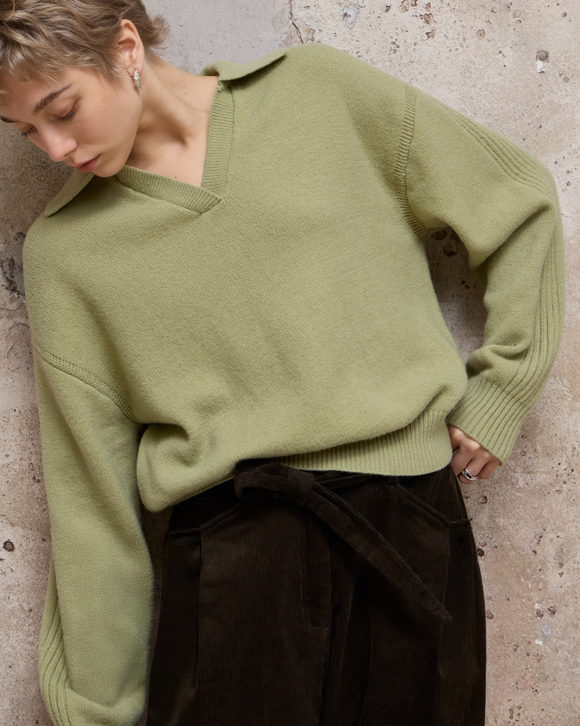 WOOL POLO CASUAL SWEATER