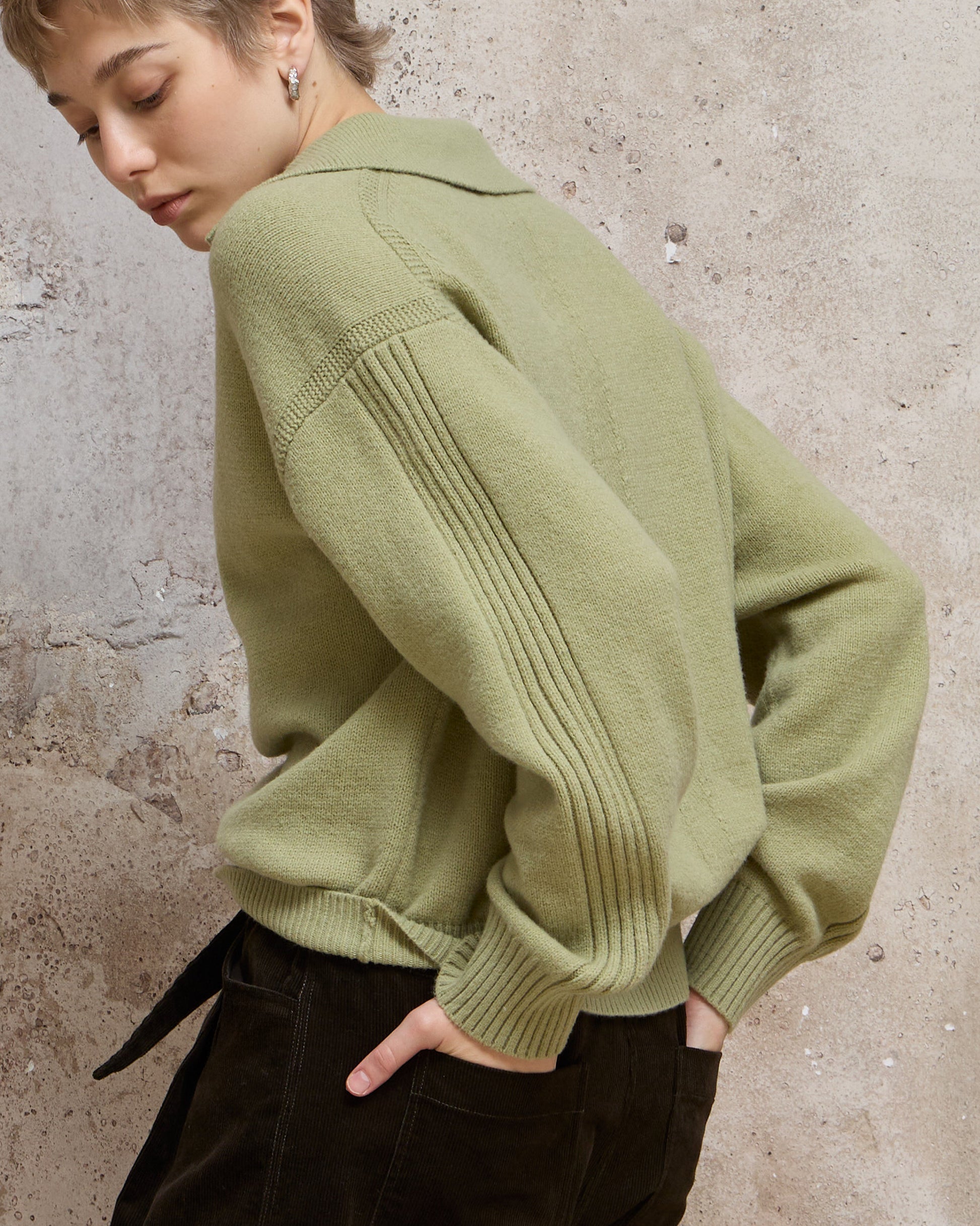 WOOL POLO CASUAL SWEATER