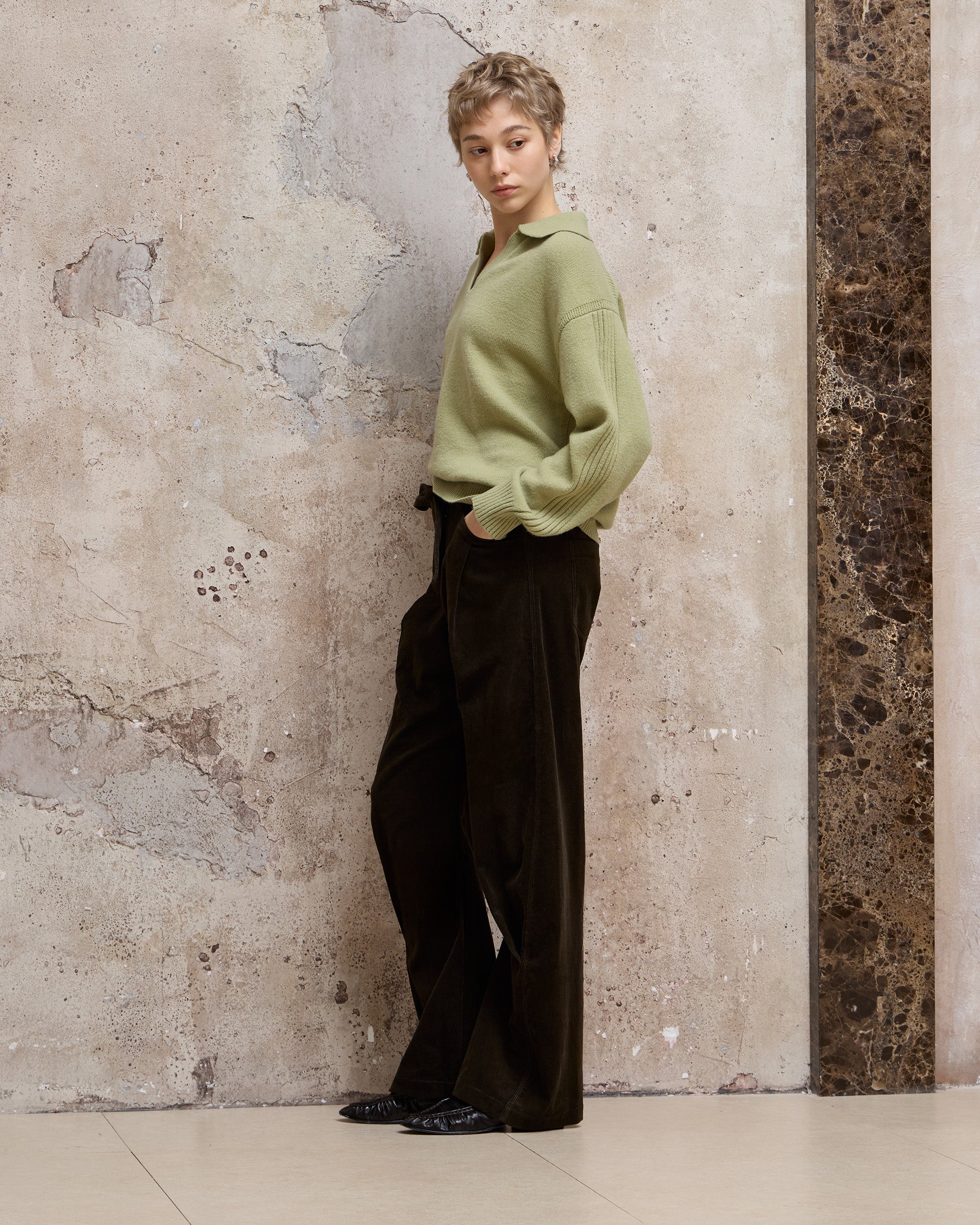 WOOL POLO CASUAL SWEATER