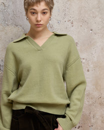 WOOL POLO CASUAL SWEATER
