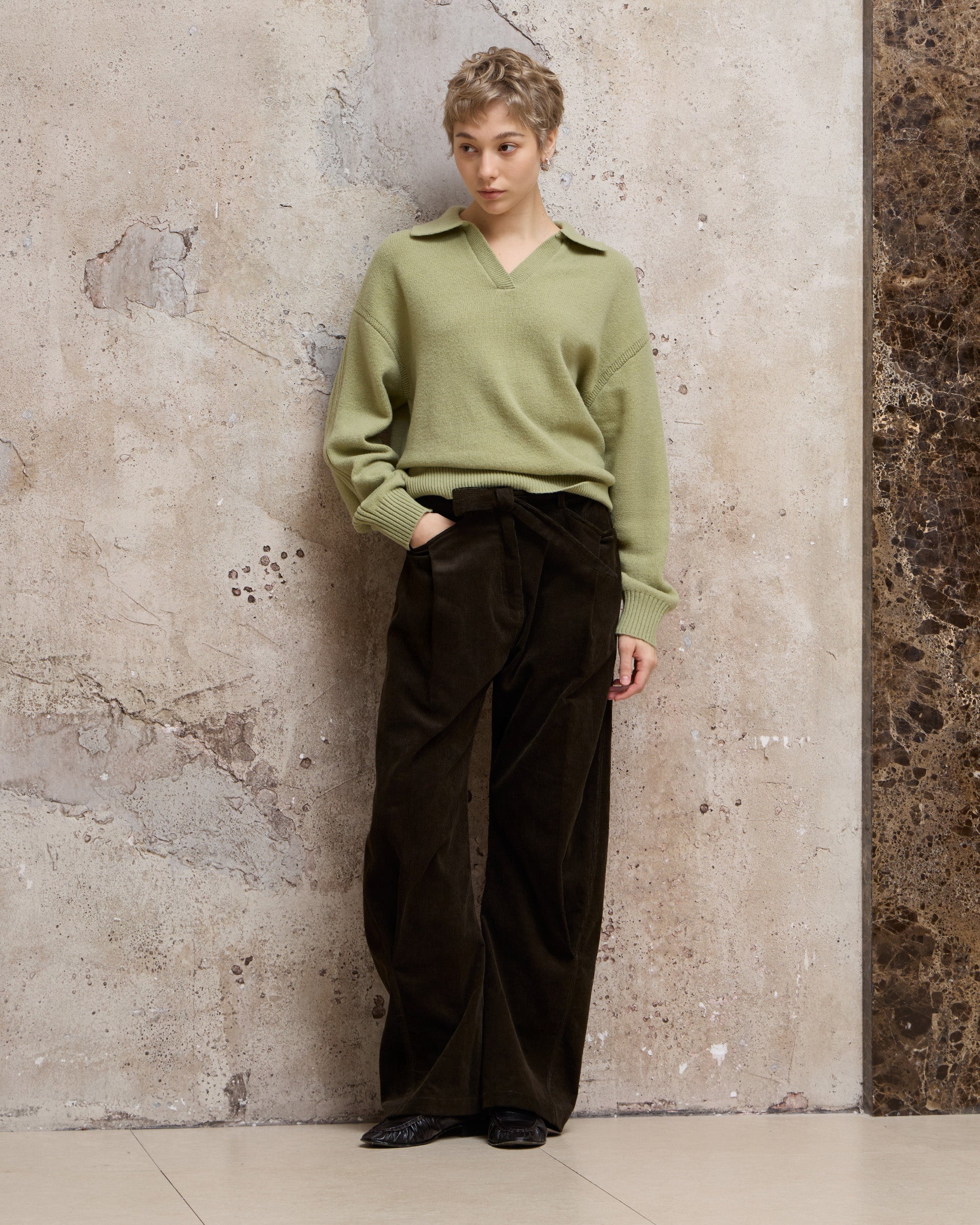 WOOL POLO CASUAL SWEATER