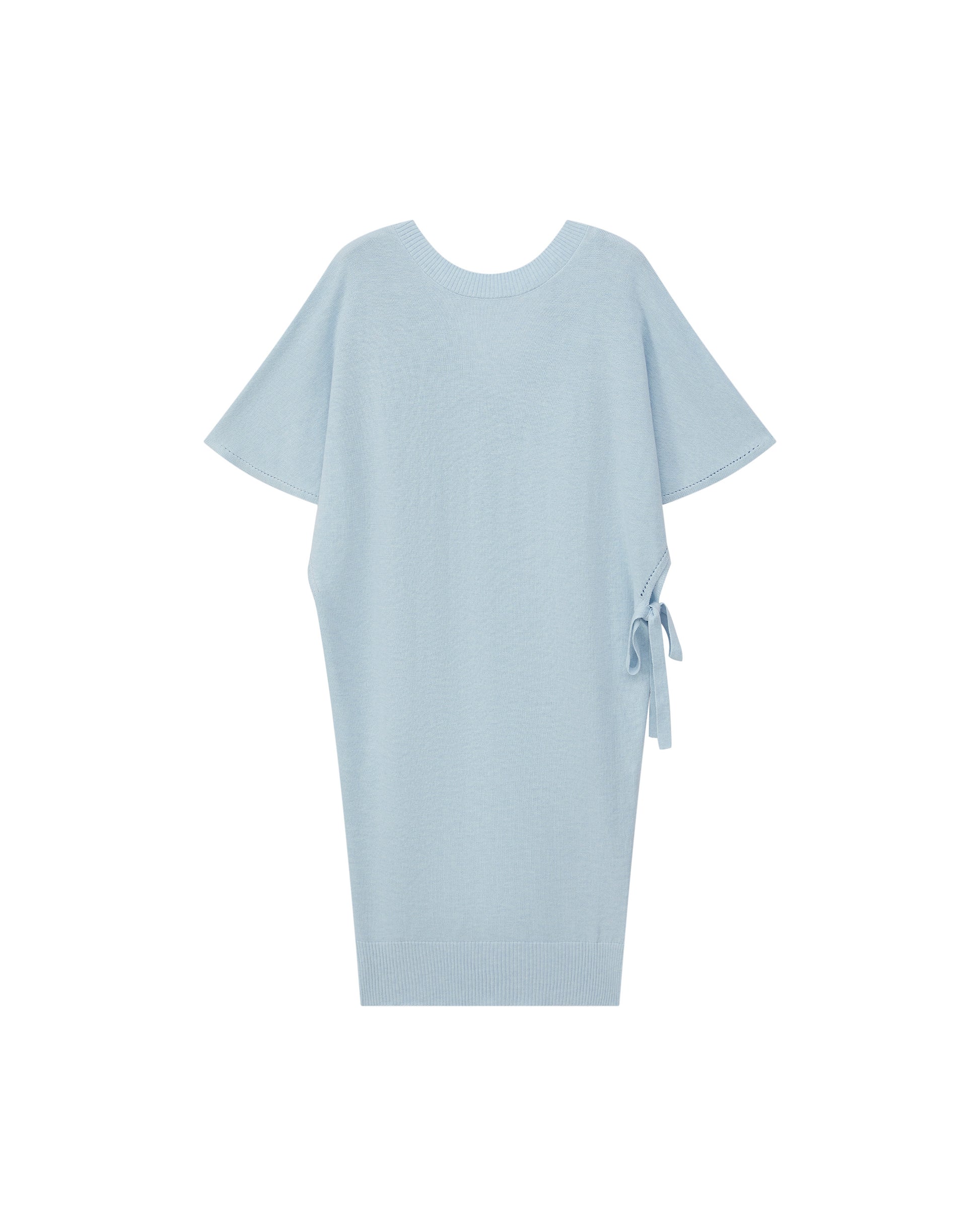 DOUBLE-LAYER DRAPED TIE DRESS