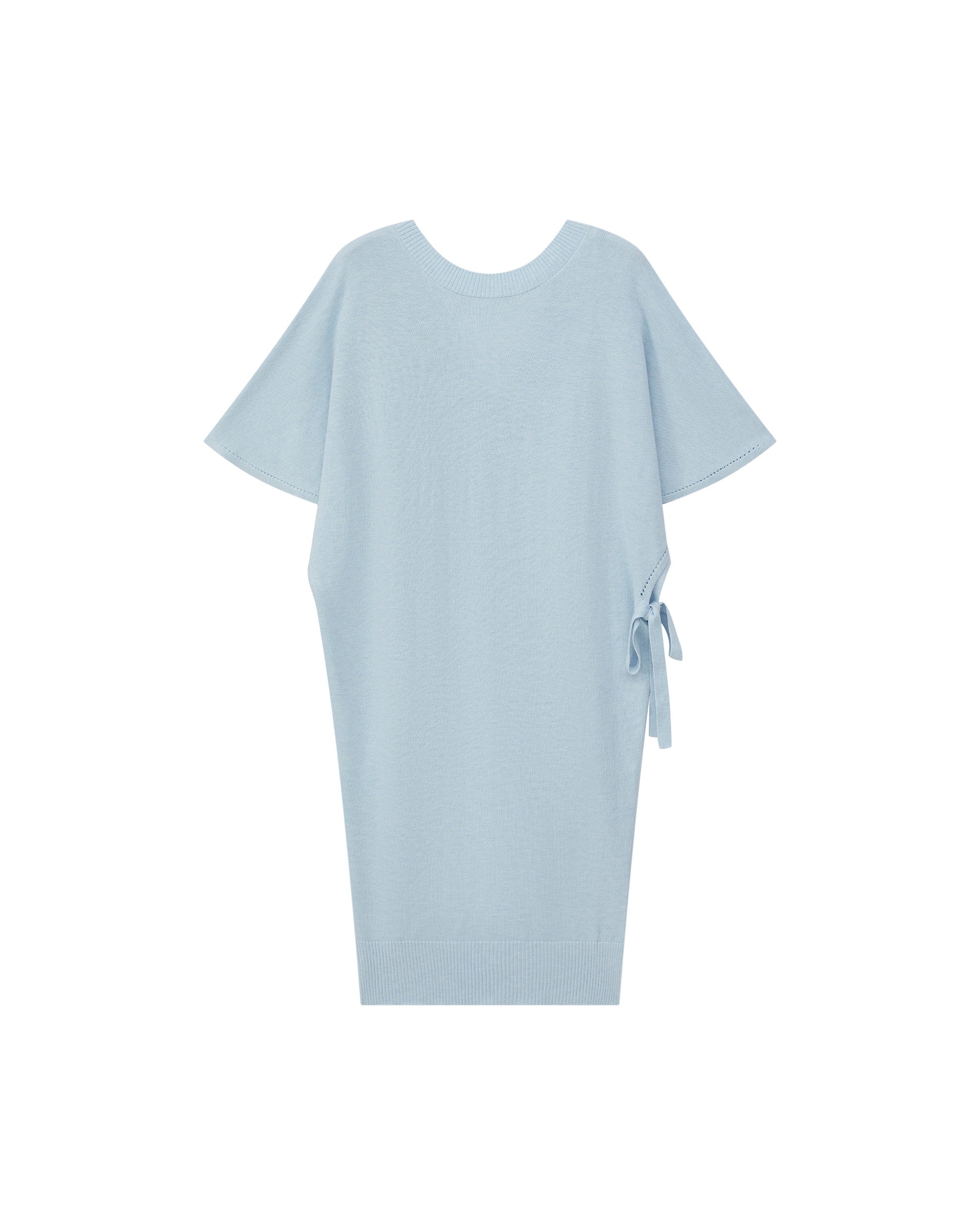 DOUBLE-LAYER DRAPED TIE DRESS