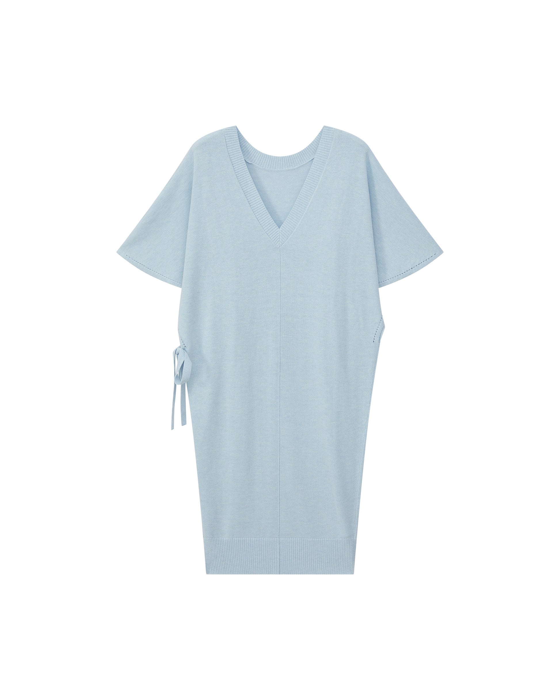 DOUBLE-LAYER DRAPED TIE DRESS