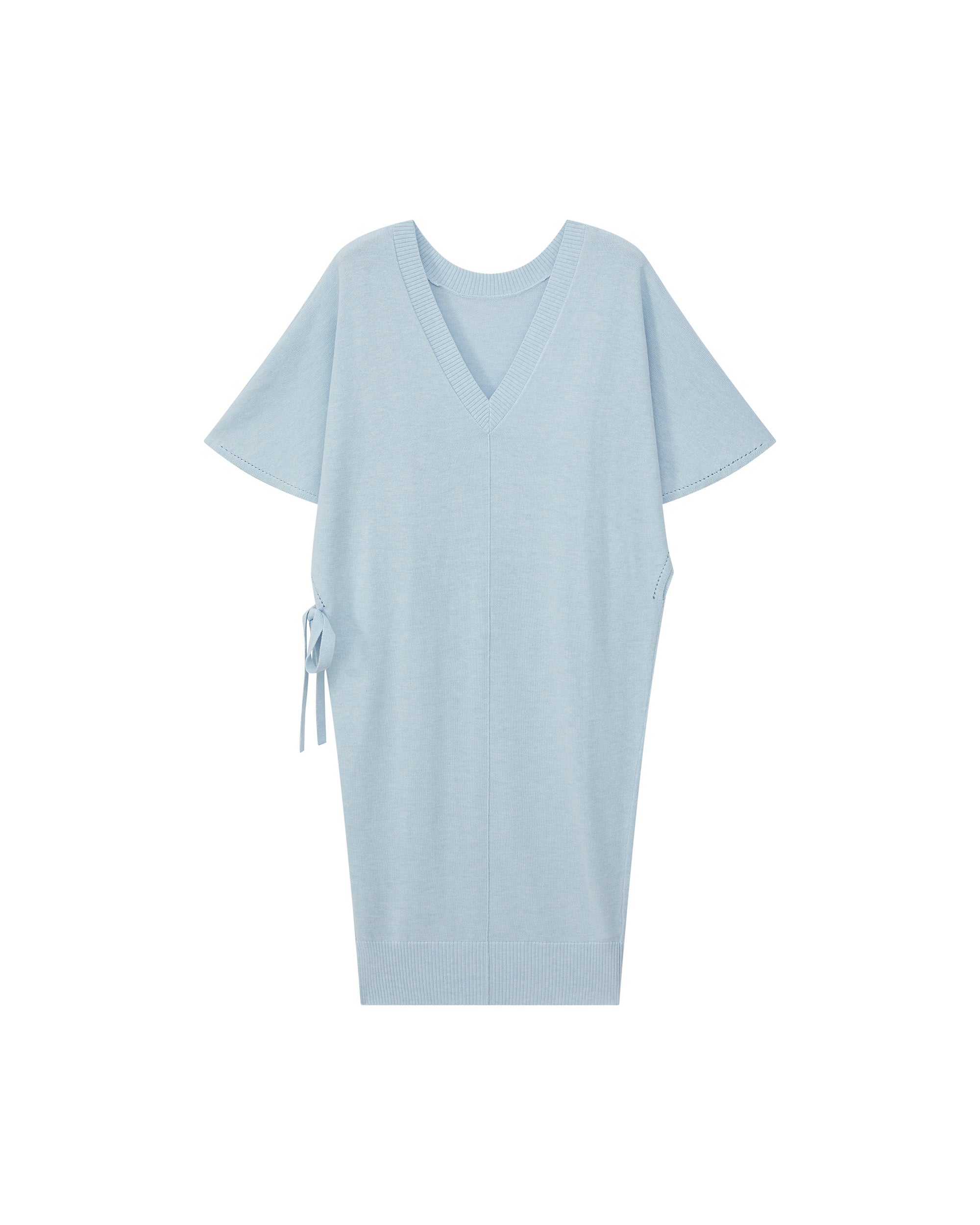 DOUBLE-LAYER DRAPED TIE DRESS