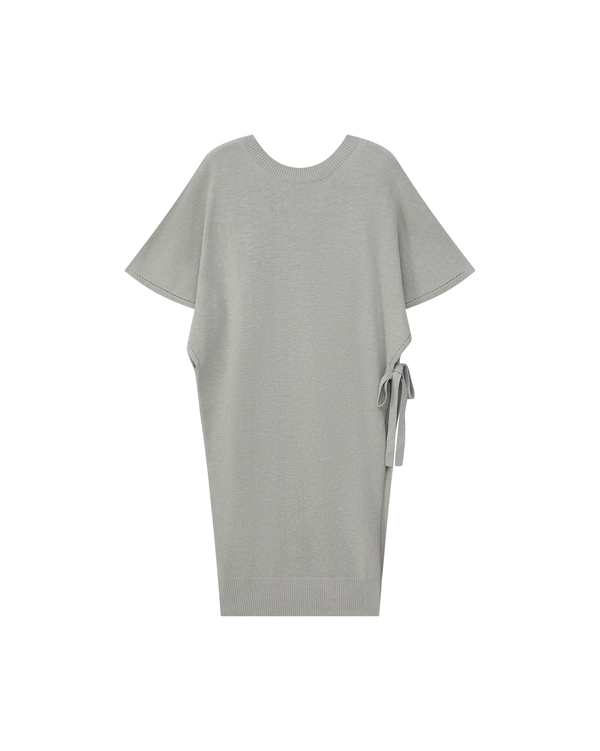DOUBLE-LAYER DRAPED TIE DRESS