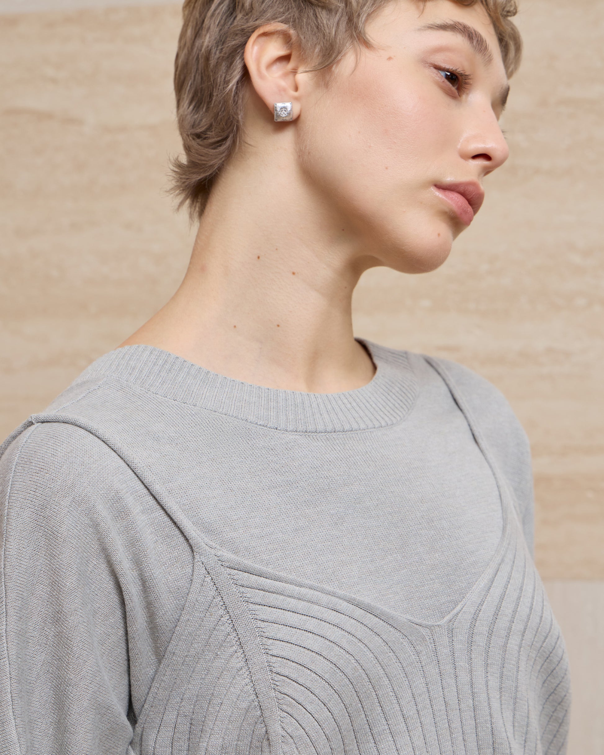 DOUBLE-LAYER DRAPED TIE DRESS