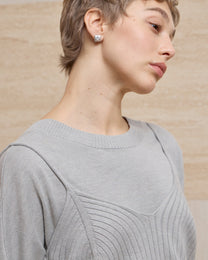 DOUBLE-LAYER DRAPED TIE DRESS