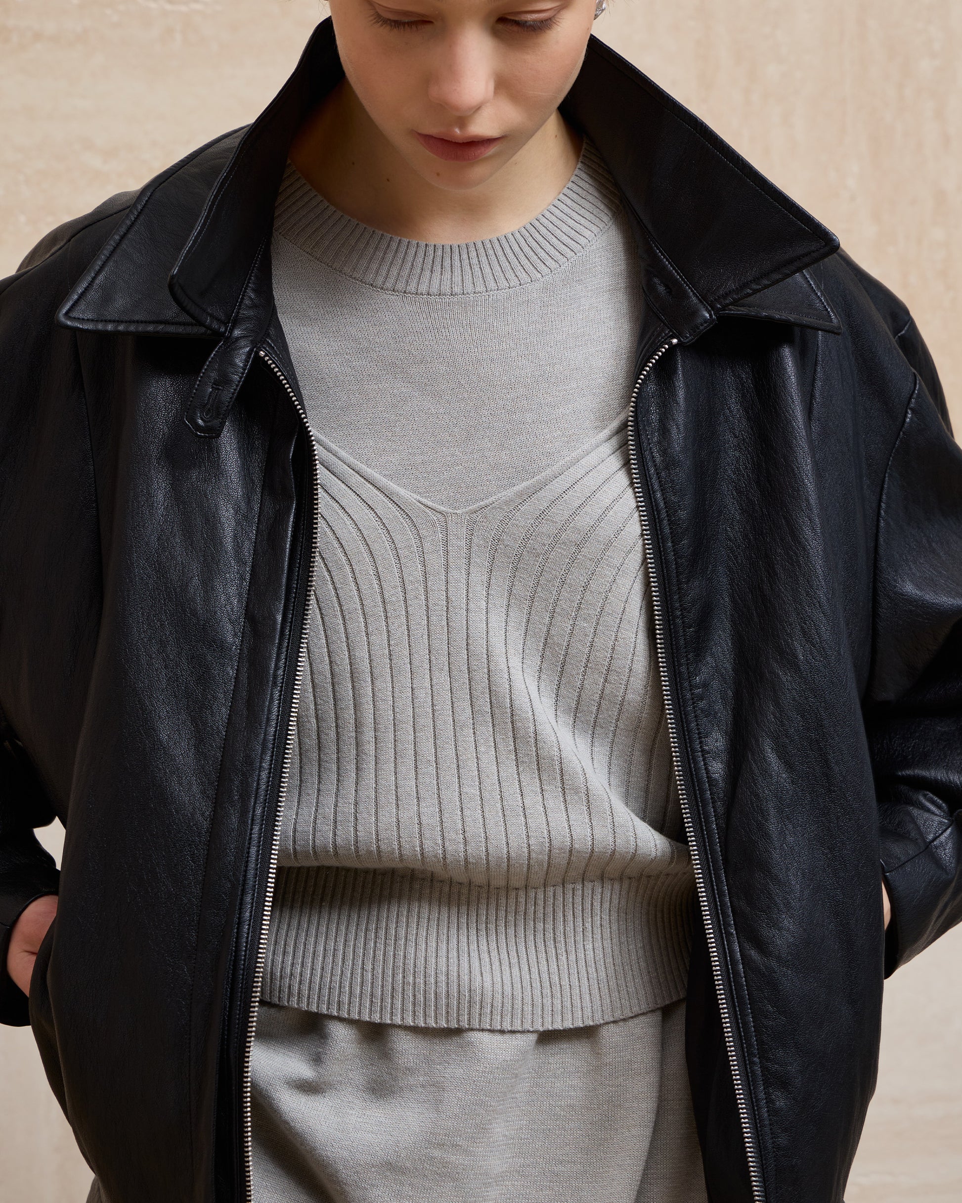 DOUBLE-LAYER DRAPED TIE DRESS