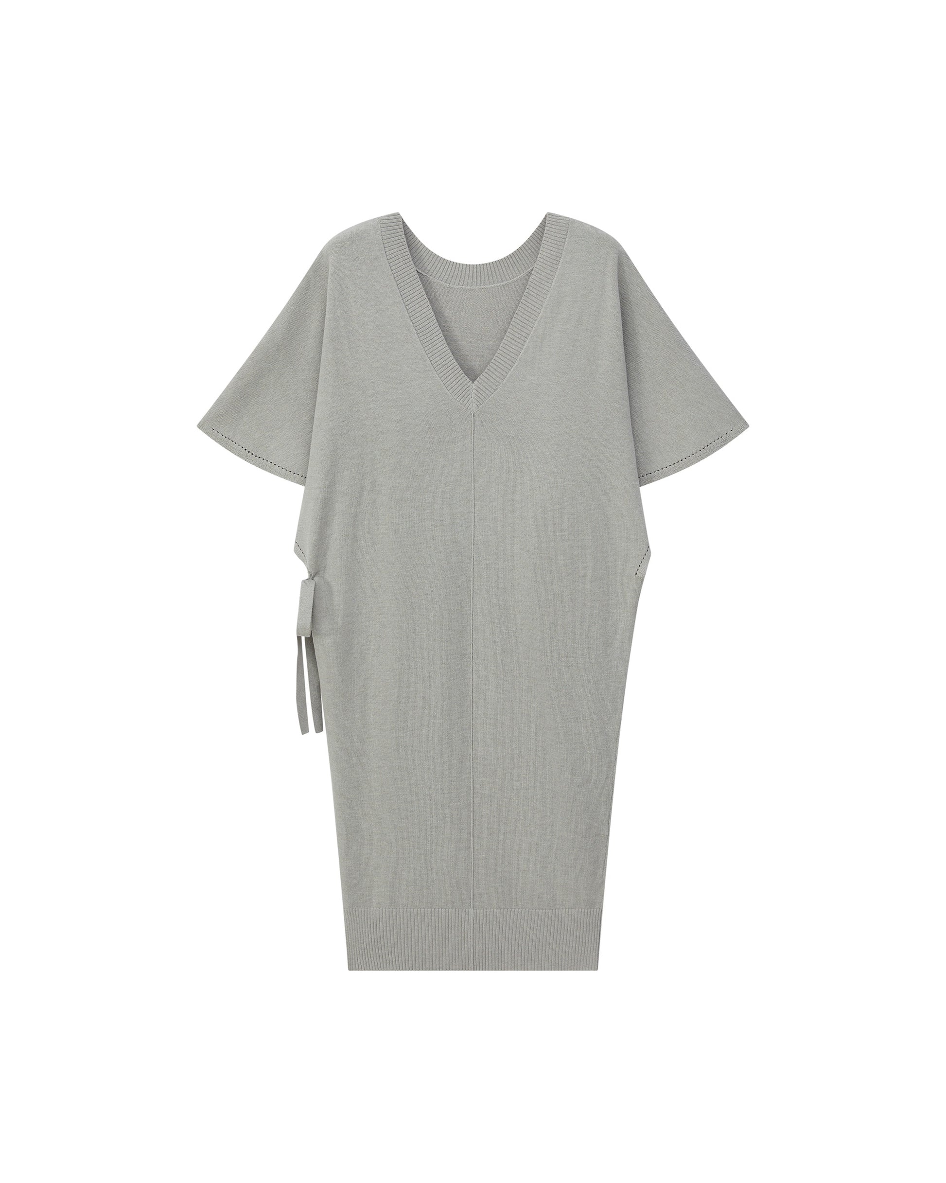 DOUBLE-LAYER DRAPED TIE DRESS