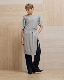 DOUBLE-LAYER DRAPED TIE DRESS