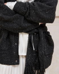 SLOUCHY FRINGED CARDIGAN