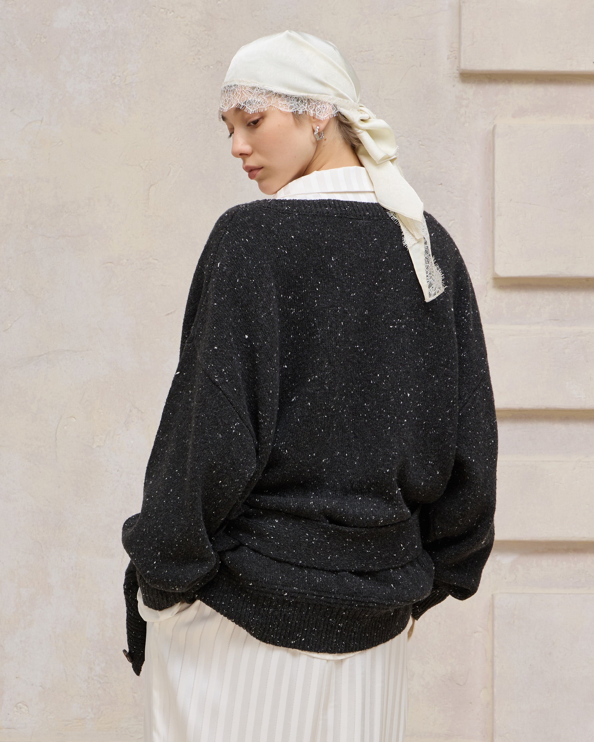 SLOUCHY FRINGED CARDIGAN