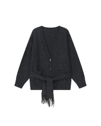 SLOUCHY FRINGED CARDIGAN