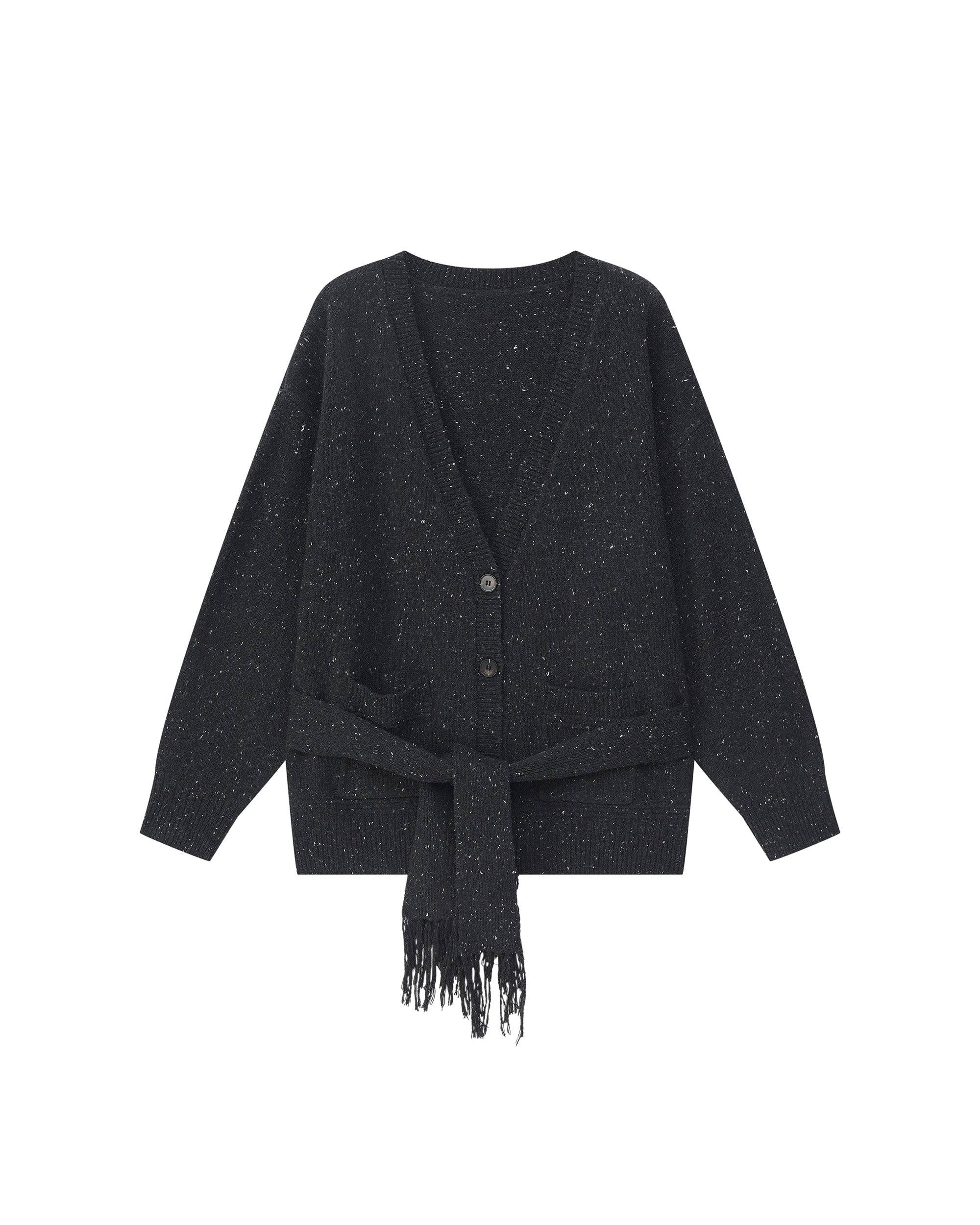 SLOUCHY FRINGED CARDIGAN