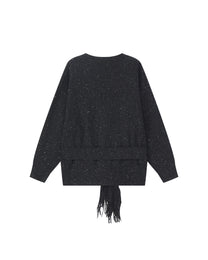 SLOUCHY FRINGED CARDIGAN