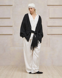 SLOUCHY FRINGED CARDIGAN