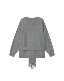 SLOUCHY FRINGED CARDIGAN