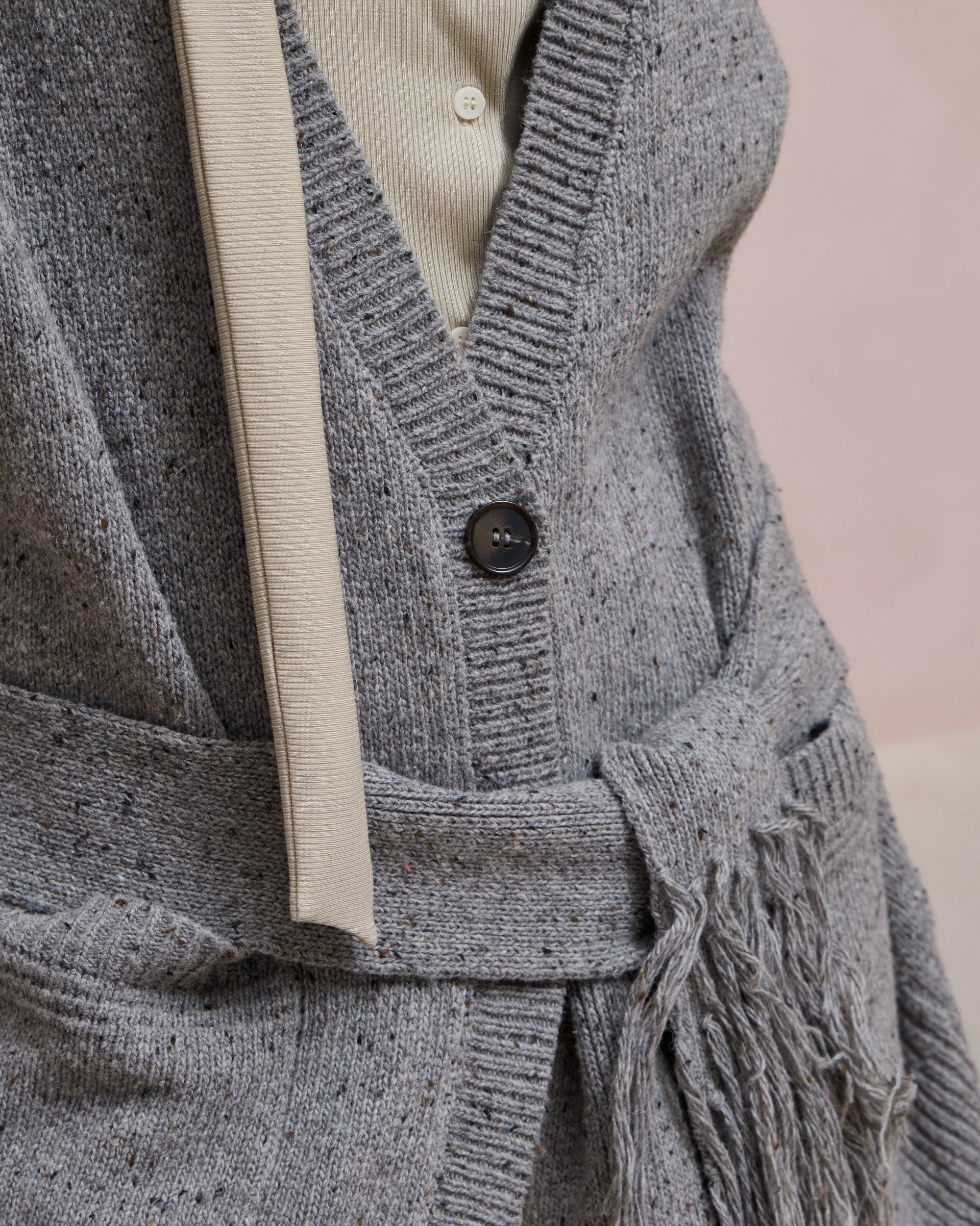 SLOUCHY FRINGED CARDIGAN