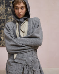 SLOUCHY FRINGED CARDIGAN