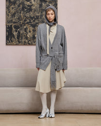 SLOUCHY FRINGED CARDIGAN
