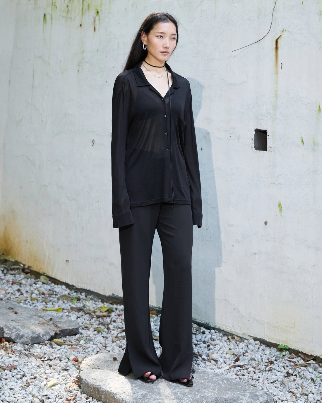 FRINGED FLARE PANTS