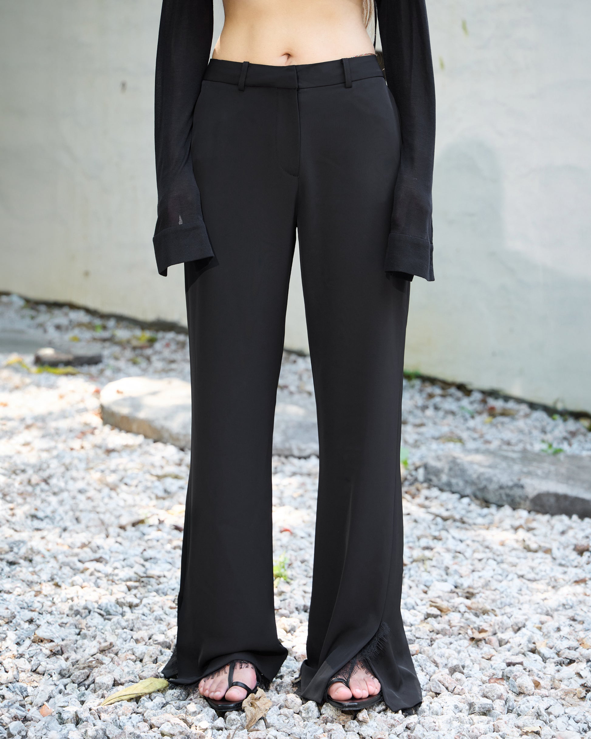 FRINGED FLARE PANTS