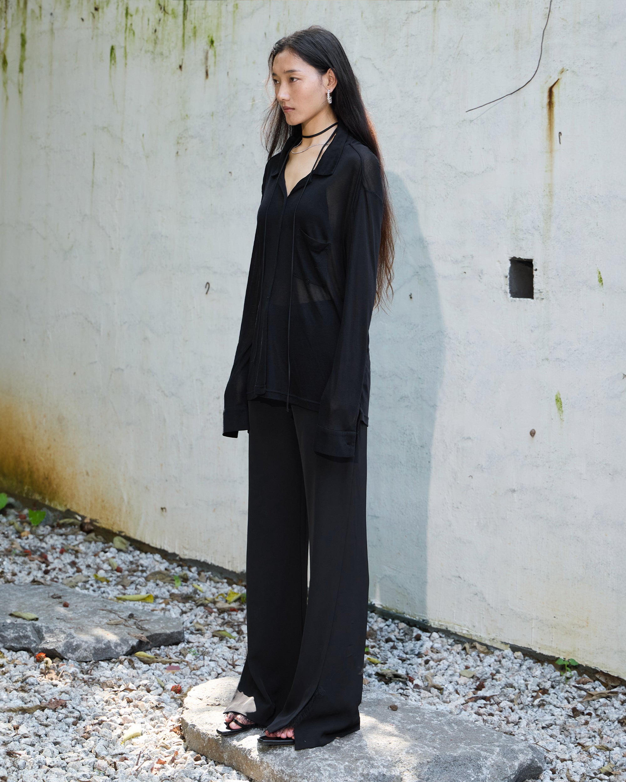 FRINGED FLARE PANTS