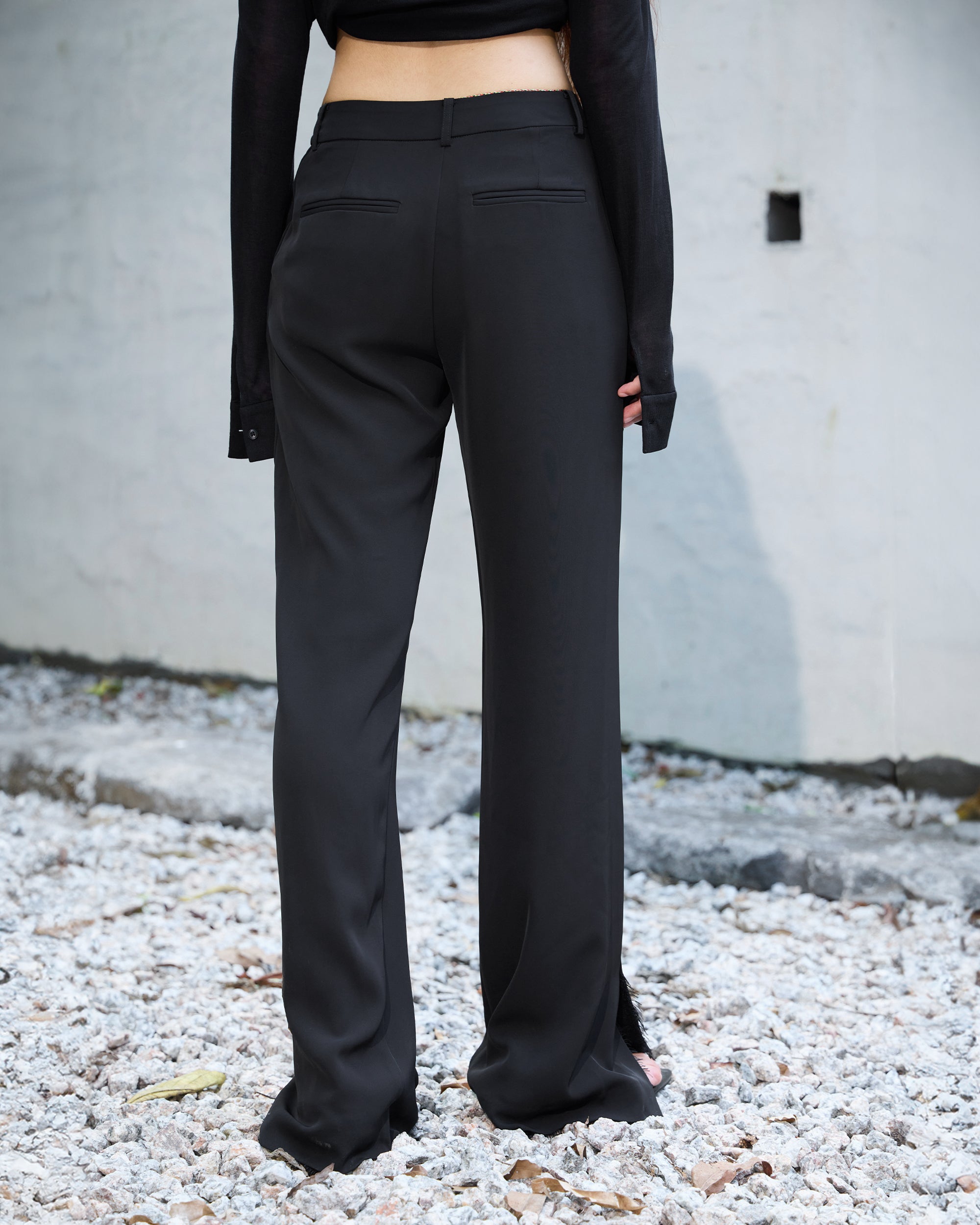 FRINGED FLARE PANTS
