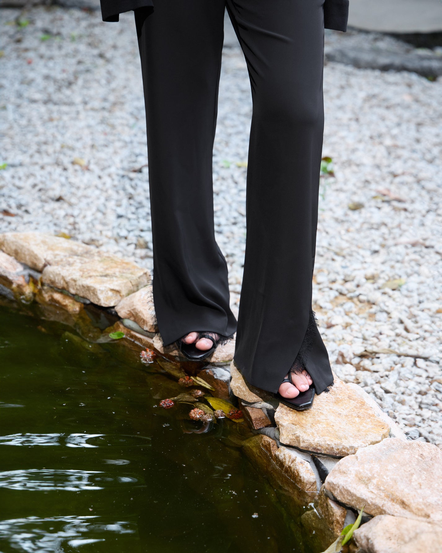 FRINGED FLARE PANTS