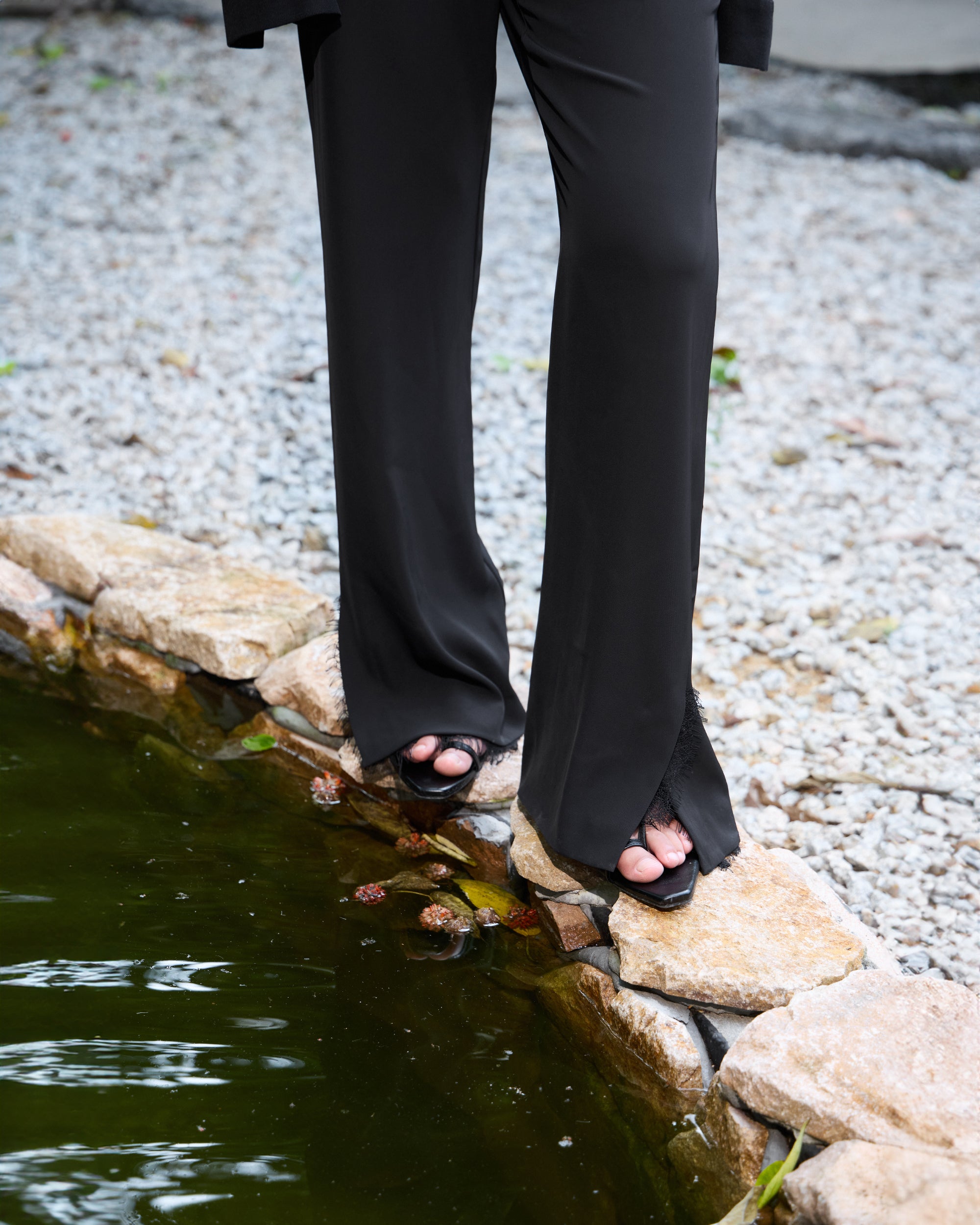FRINGED FLARE PANTS