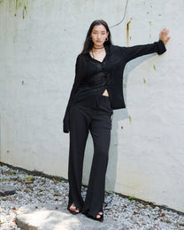 FRINGED FLARE PANTS