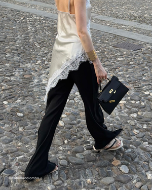 FRINGED FLARE PANTS