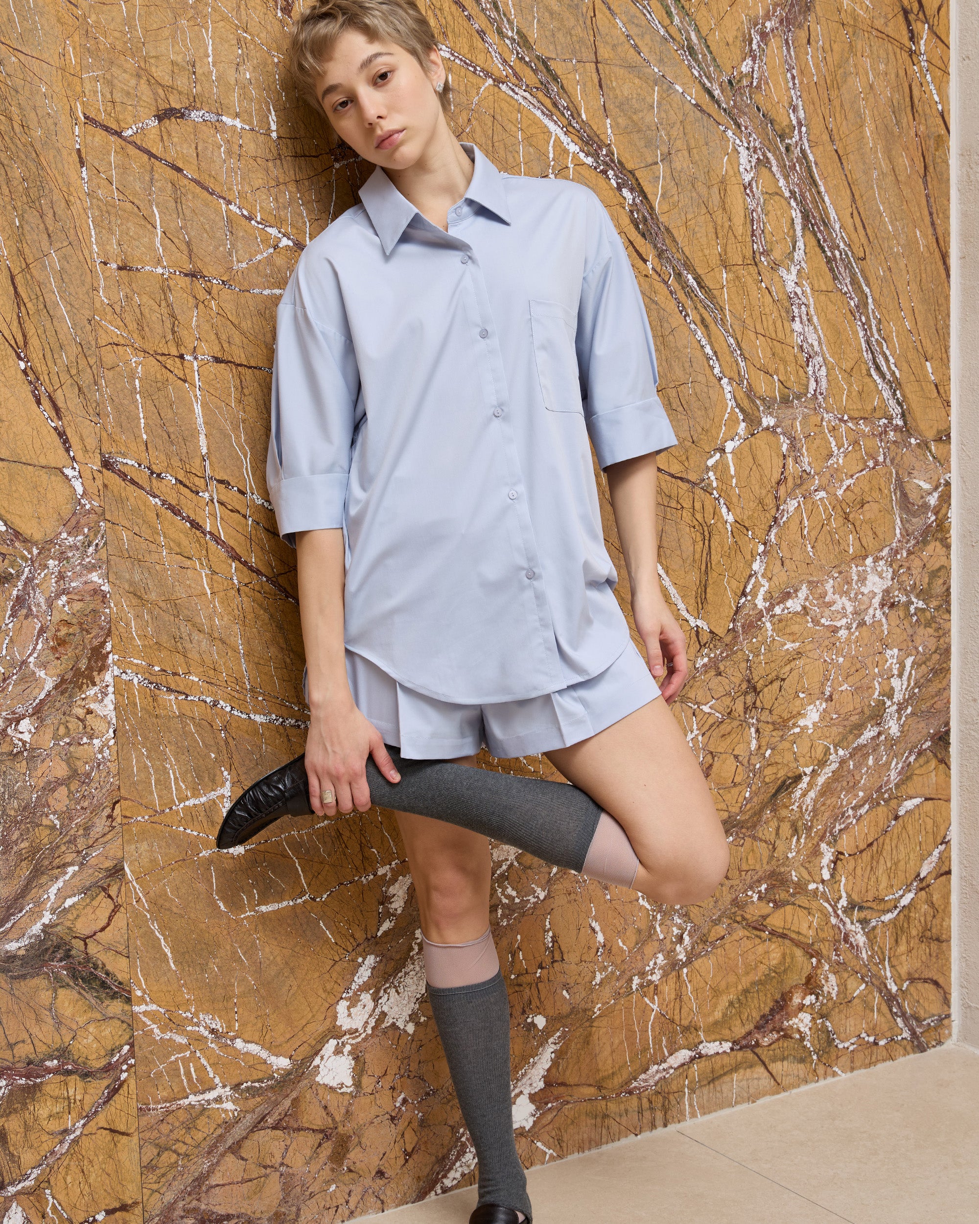 DUAL WAIST PLEATED SHORTS