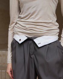 FOLD-OVER LACE PANTS