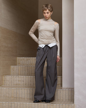 FOLD-OVER LACE PANTS