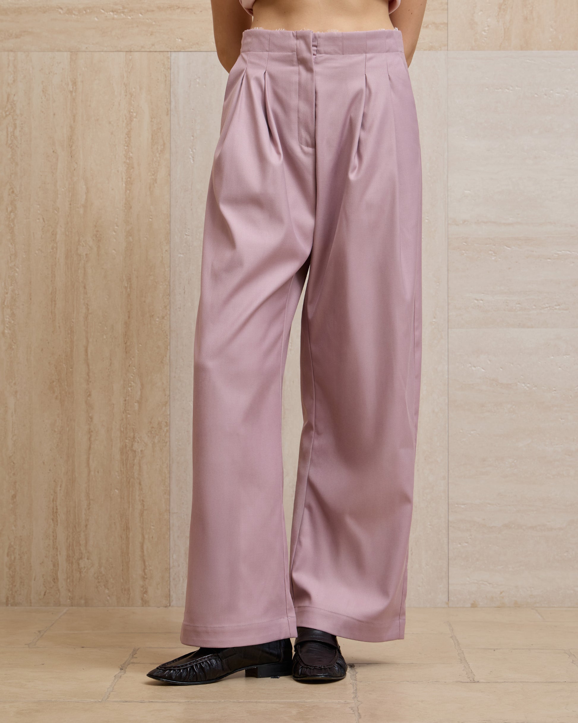 FOLD-OVER LACE PANTS