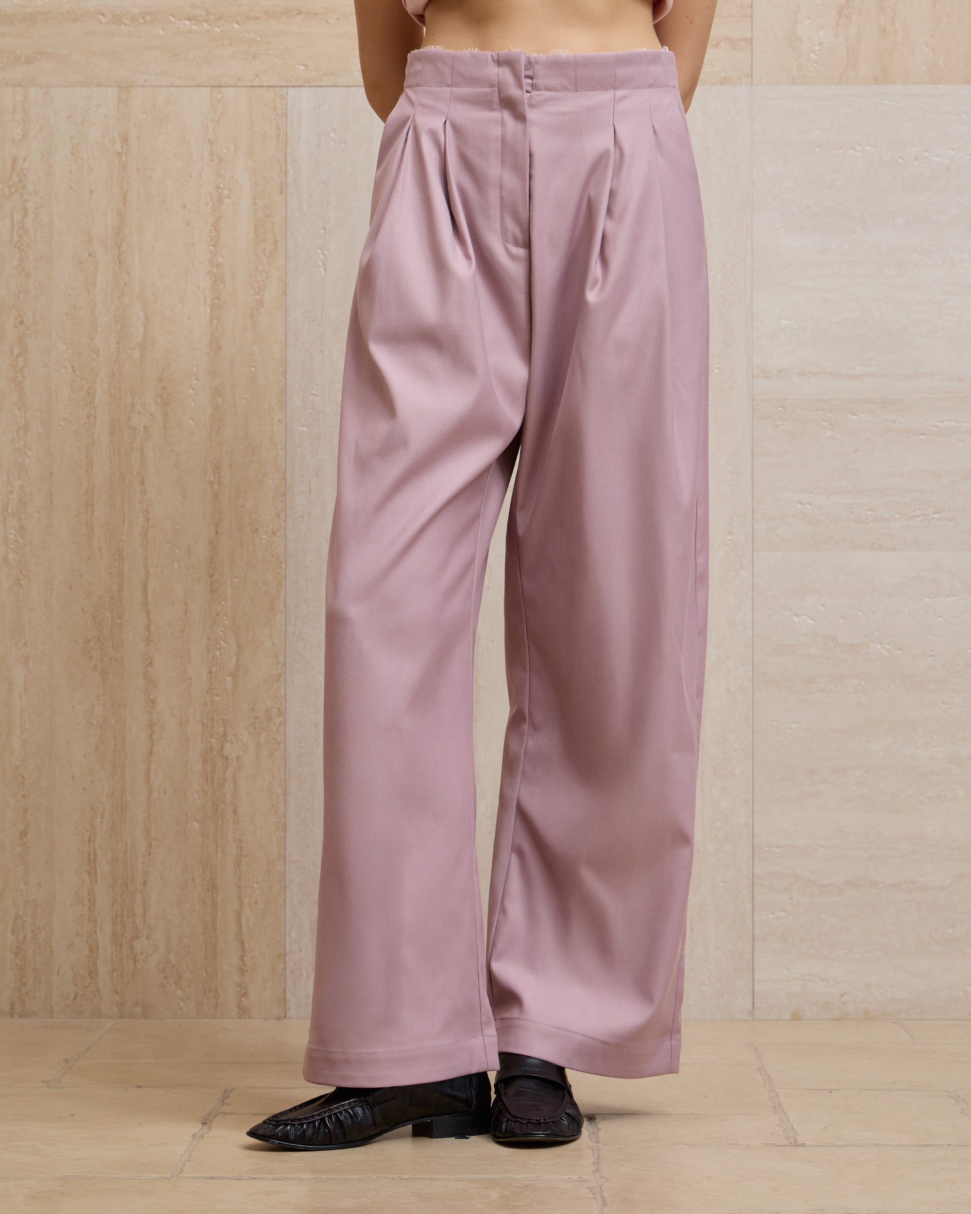 FOLD-OVER LACE PANTS