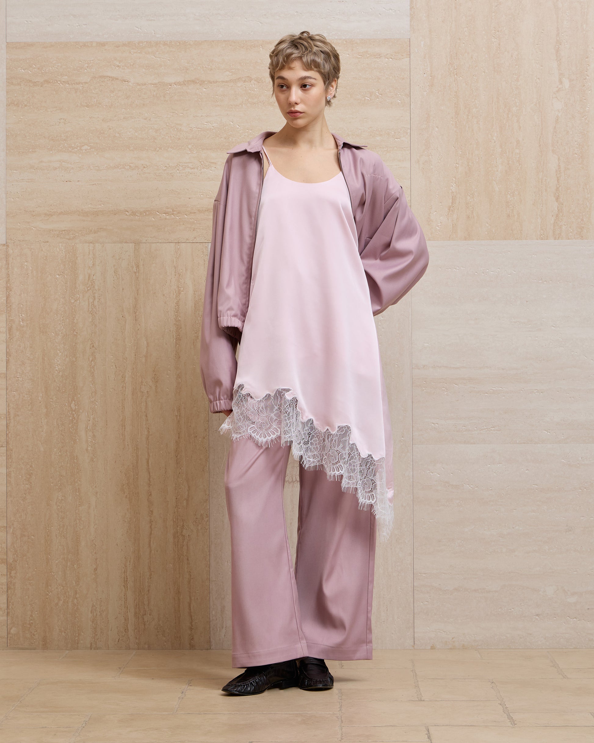 FOLD-OVER LACE PANTS